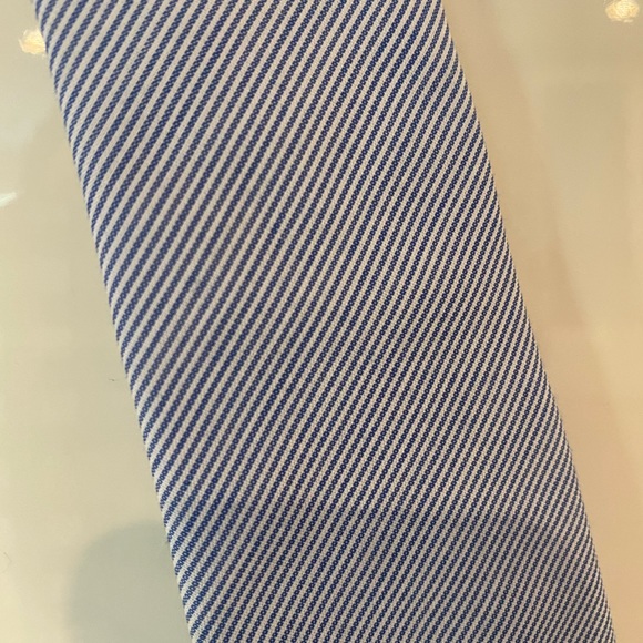 Boys Clip-On Necktie, Blue/White Stripe, S (8-10) - Picture 7 of 7